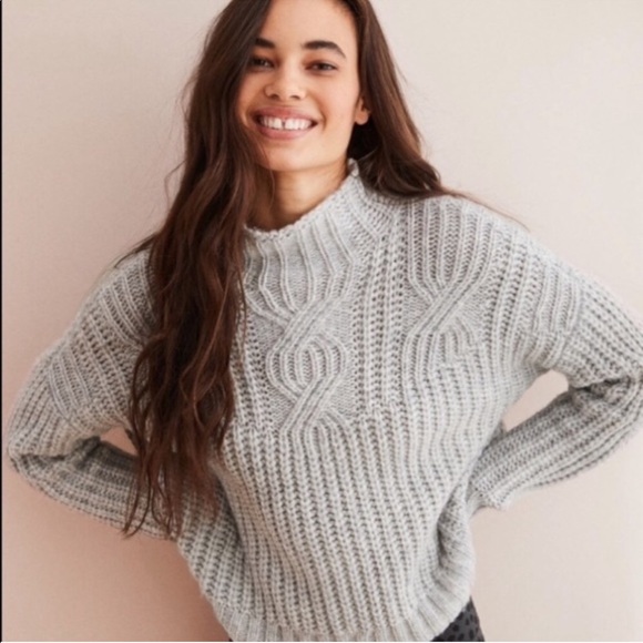 aerie Sweaters - Aerie Mock Neck Cable Knit Sweater